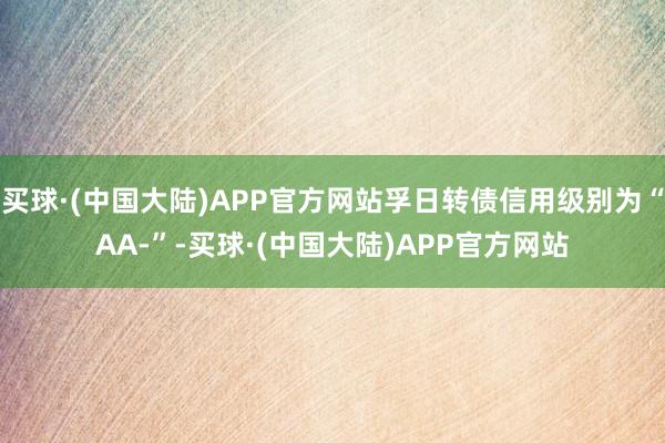 买球·(中国大陆)APP官方网站孚日转债信用级别为“AA-”-买球·(中国大陆)APP官方网站