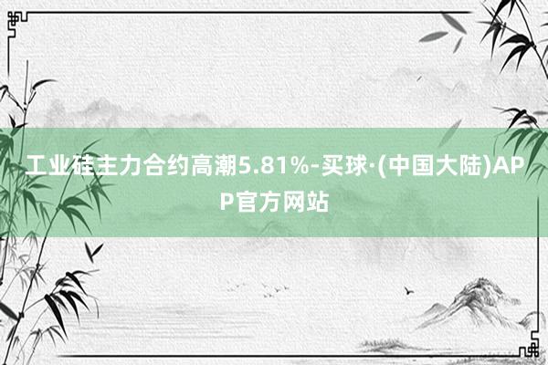 工业硅主力合约高潮5.81%-买球·(中国大陆)APP官方网站