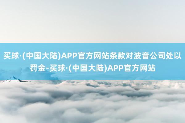 买球·(中国大陆)APP官方网站条款对波音公司处以罚金-买球·(中国大陆)APP官方网站