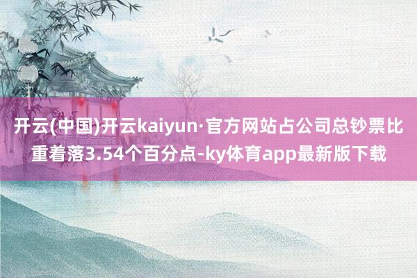 开云(中国)开云kaiyun·官方网站占公司总钞票比重着落3.54个百分点-ky体育app最新版下载