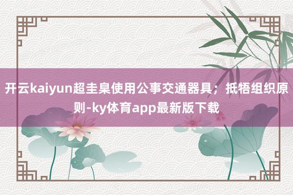 开云kaiyun超圭臬使用公事交通器具；抵牾组织原则-ky体育app最新版下载