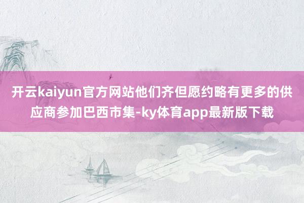 开云kaiyun官方网站他们齐但愿约略有更多的供应商参加巴西市集-ky体育app最新版下载