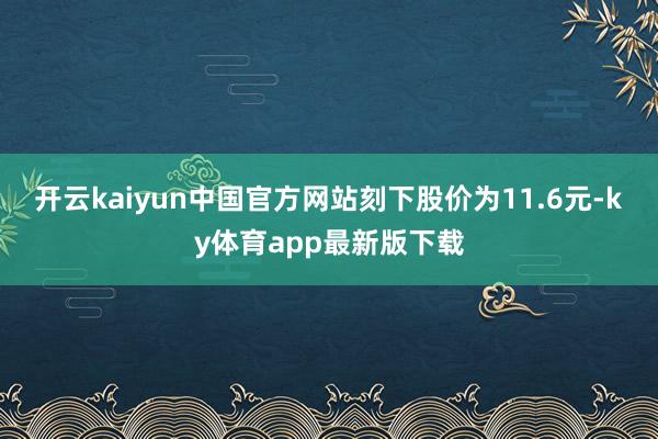 开云kaiyun中国官方网站刻下股价为11.6元-ky体育app最新版下载