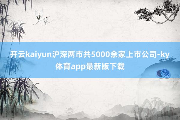 开云kaiyun沪深两市共5000余家上市公司-ky体育app最新版下载