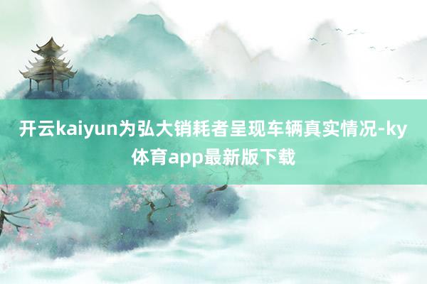 开云kaiyun为弘大销耗者呈现车辆真实情况-ky体育app最新版下载