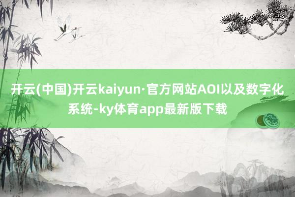 开云(中国)开云kaiyun·官方网站AOI以及数字化系统-ky体育app最新版下载