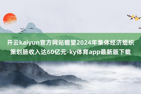 开云kaiyun官方网站瞻望2024年集体经济组织策划肠收入达60亿元-ky体育app最新版下载