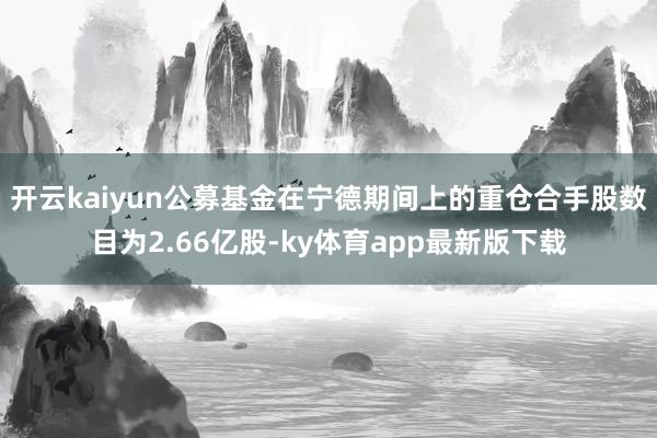 开云kaiyun公募基金在宁德期间上的重仓合手股数目为2.66亿股-ky体育app最新版下载