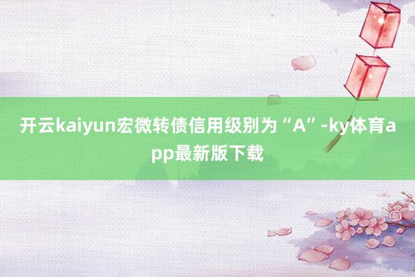 开云kaiyun宏微转债信用级别为“A”-ky体育app最新版下载