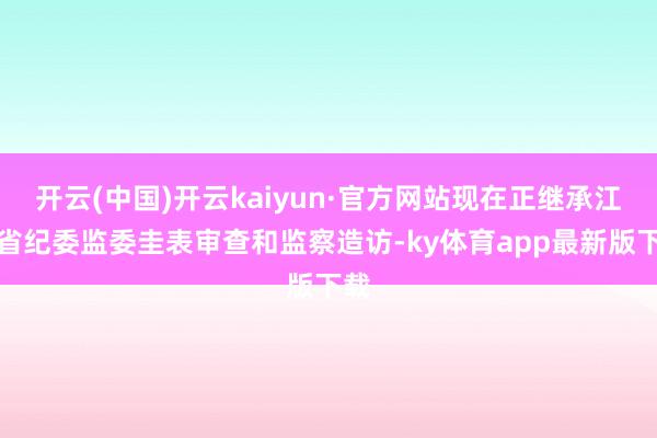 开云(中国)开云kaiyun·官方网站现在正继承江苏省纪委监委圭表审查和监察造访-ky体育app最新版下载